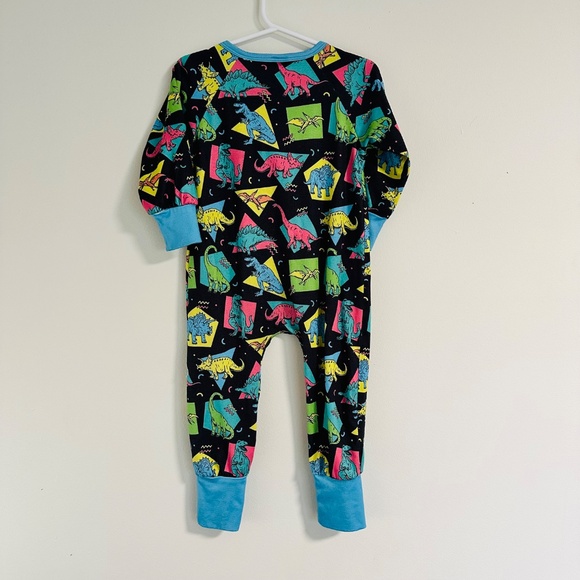 Toddler Neon Dinosaur Print Long Sleeve Sleeper Size 1-2y - Picture 4 of 6